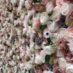 pink and grey flower wall