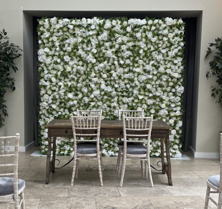 green white flower wall