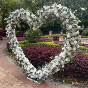 5D Flower Heart Arch – White