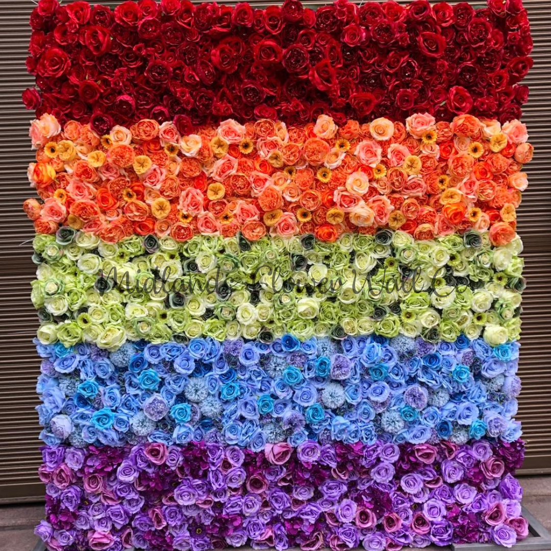 rainbow flower wall