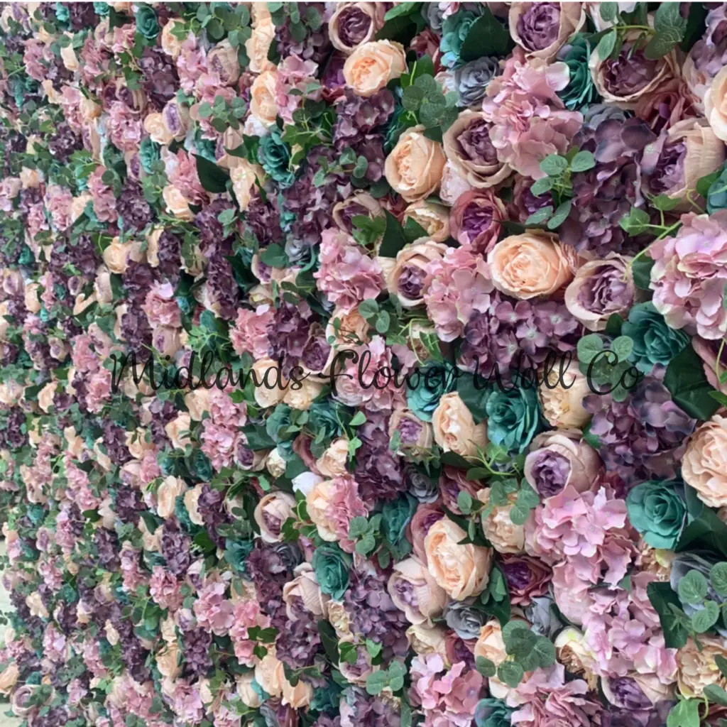 rustic flower wall hire