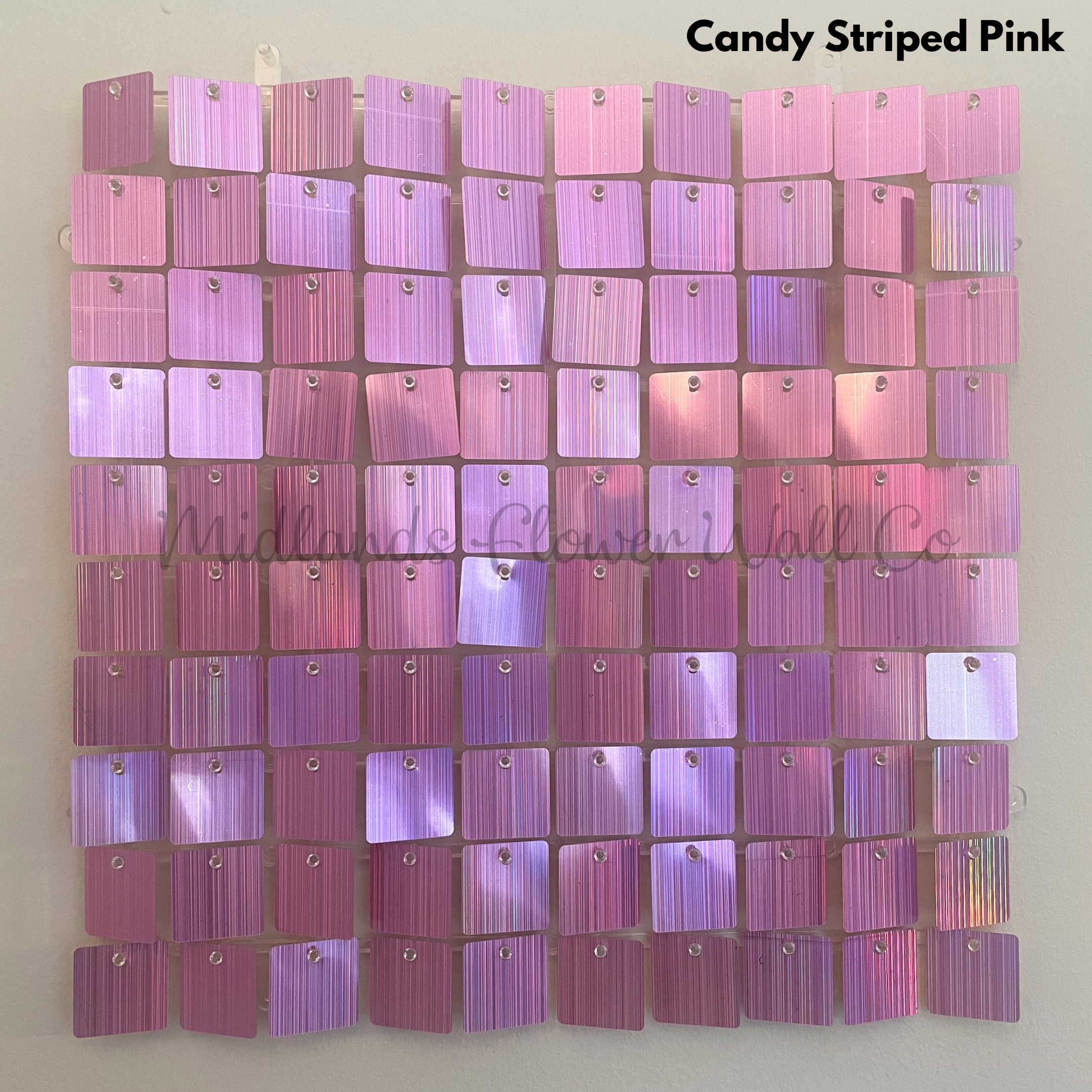 candy striped pink sequin wall panel