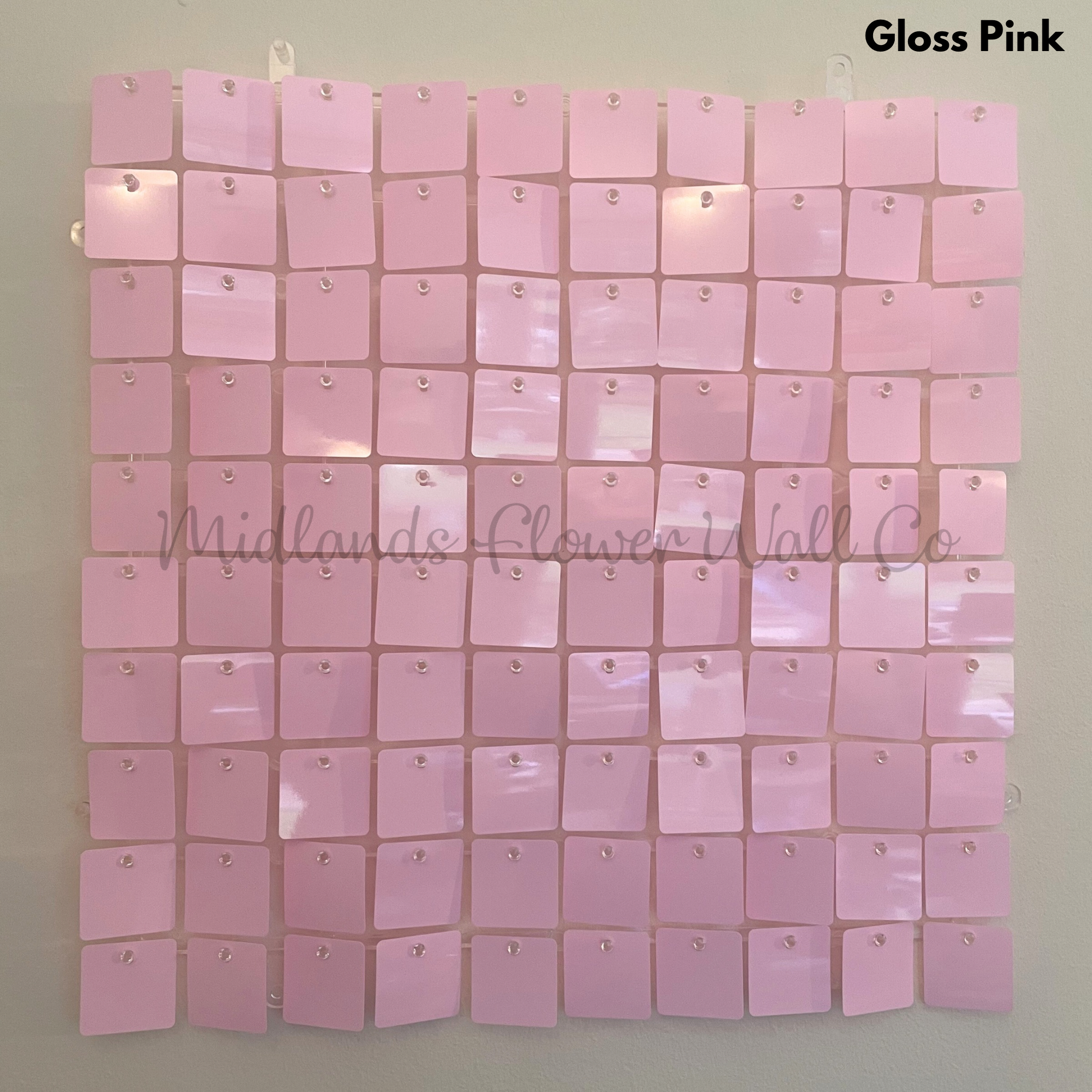 gloss pink sequin wall panel