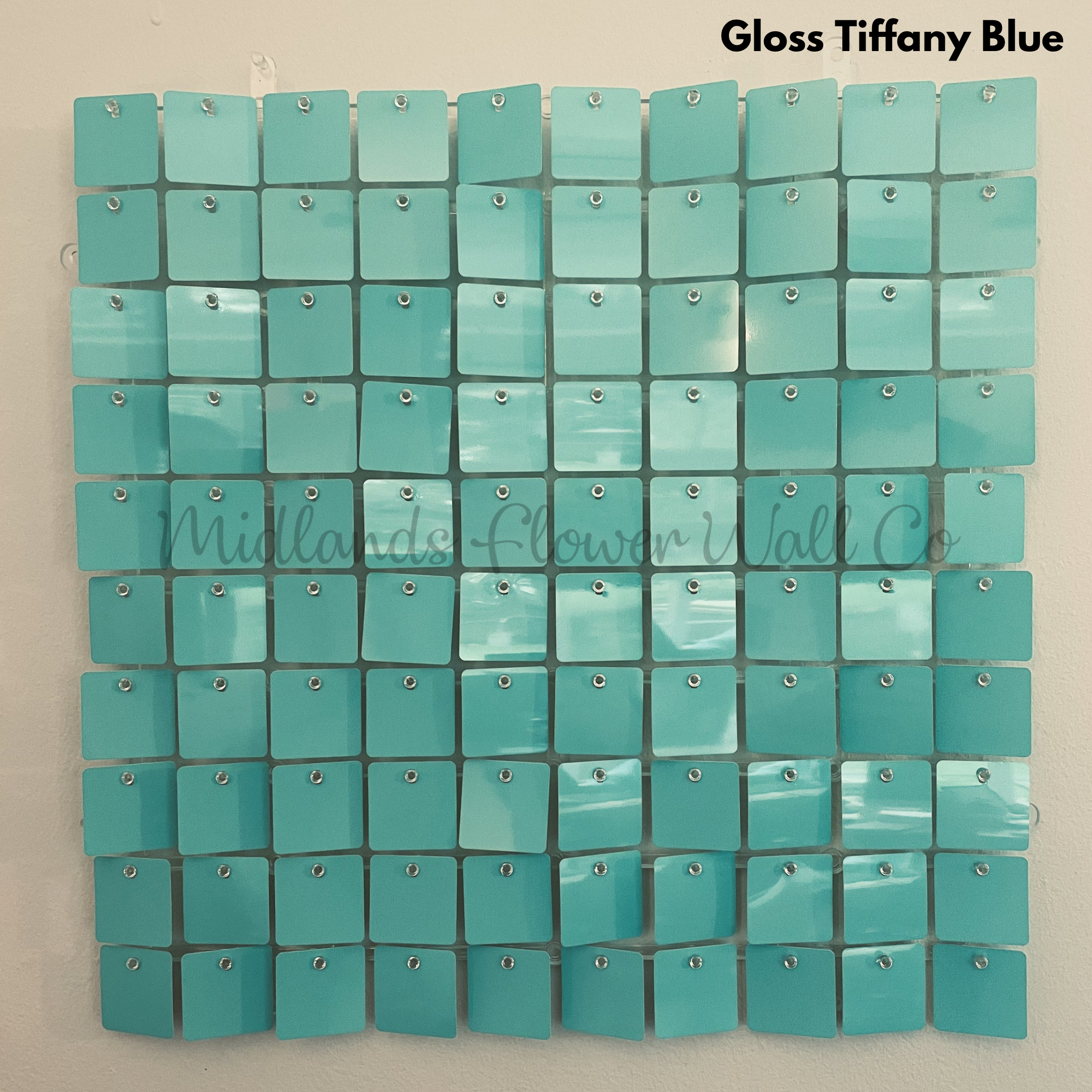 gloss Tiffany blue sequin wall panel