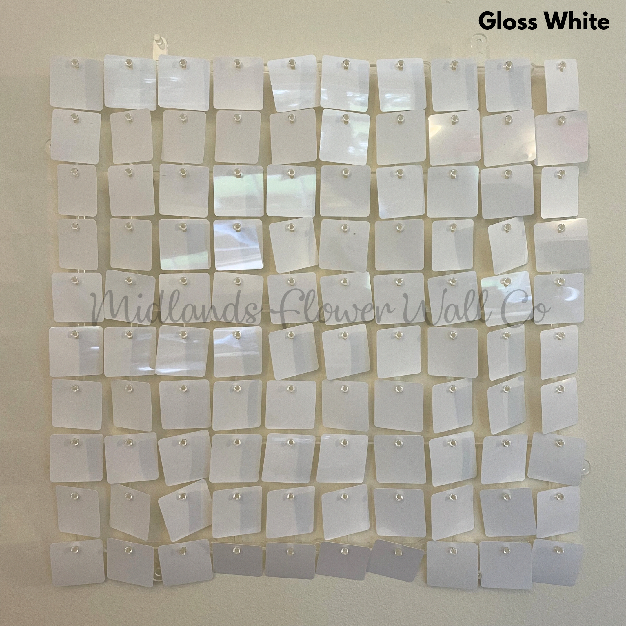 gloss white sequin wall panel