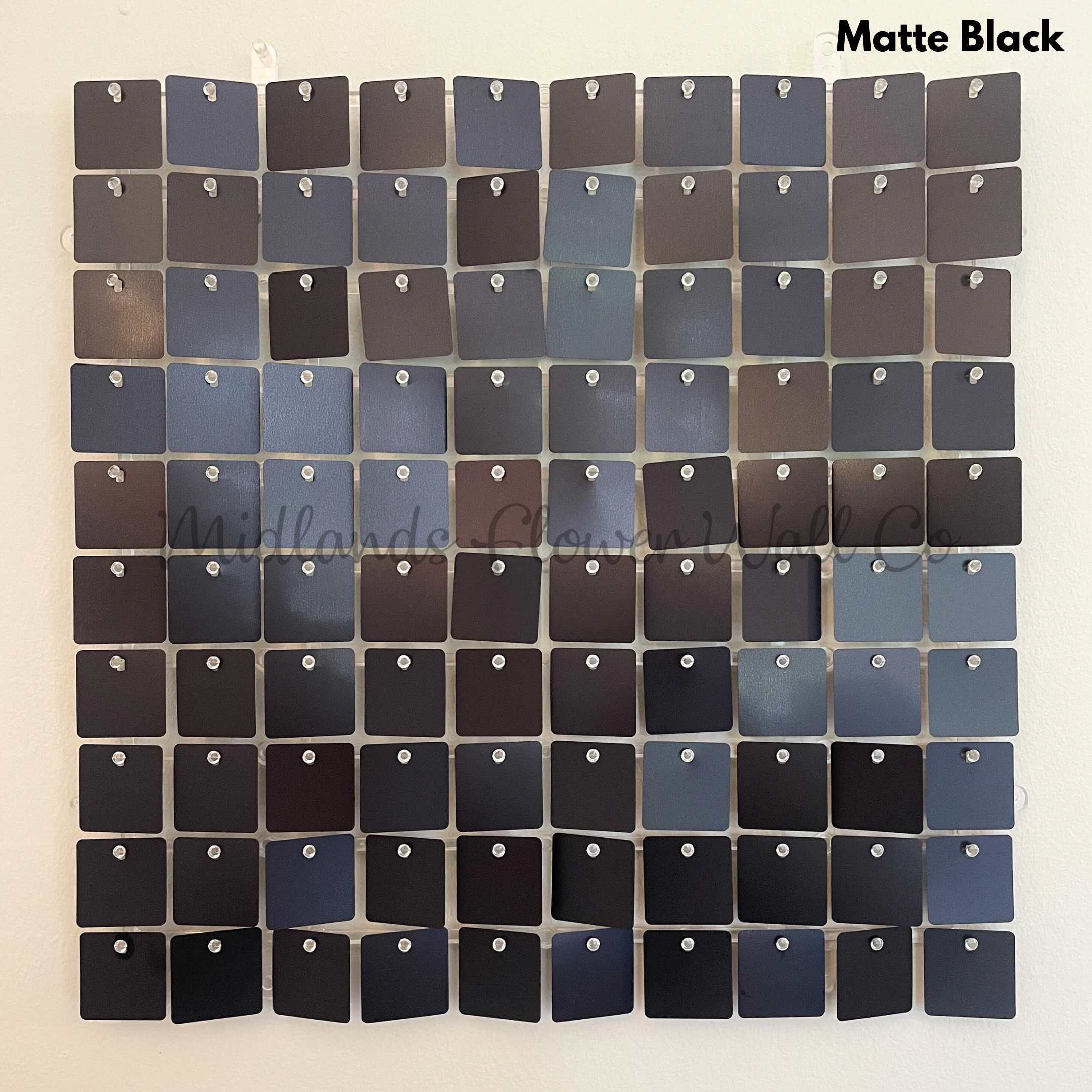 matte black sequin wall panel