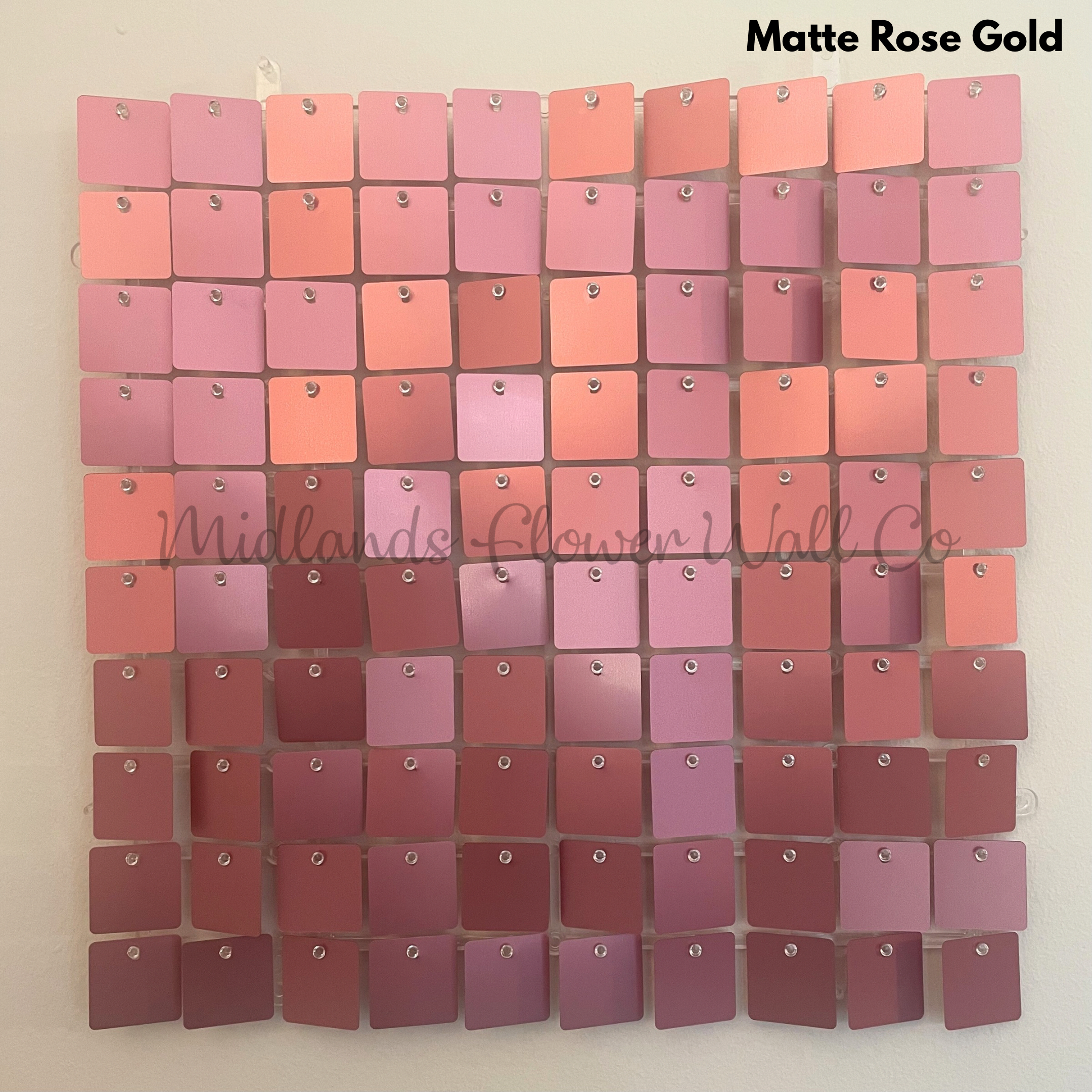 matte rose gold sequin wall panel
