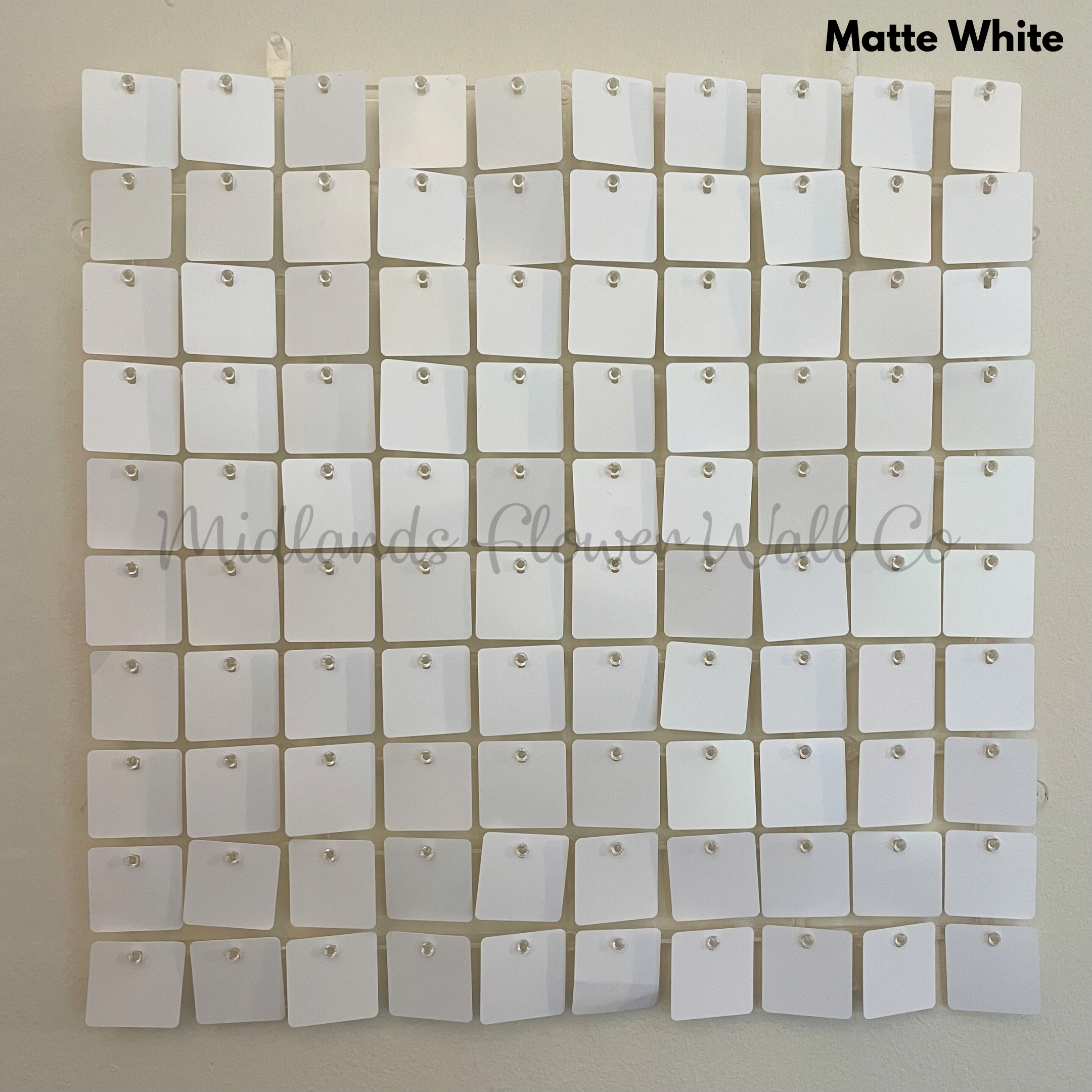 matte white sequin wall panel