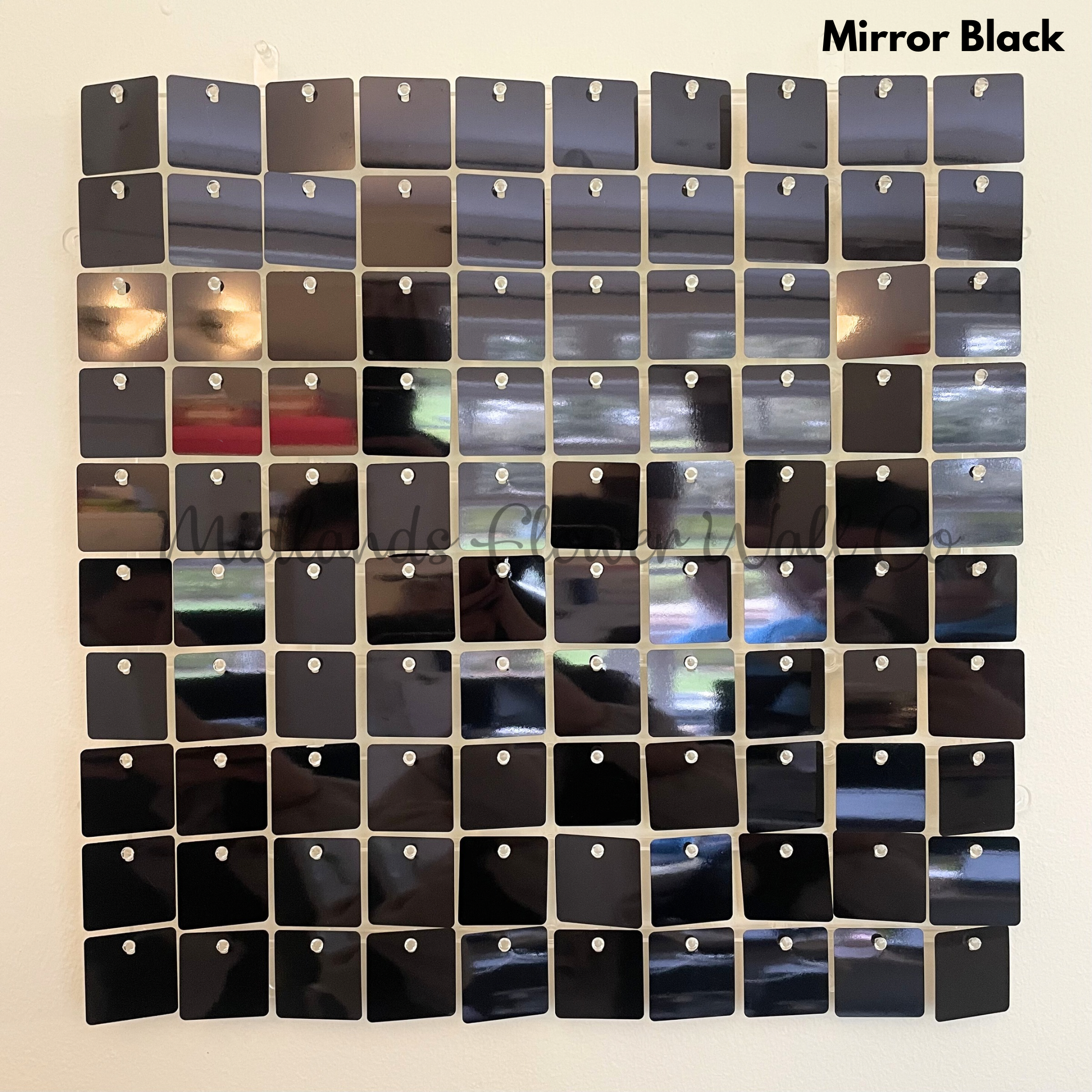 mirror black sequin wall panel