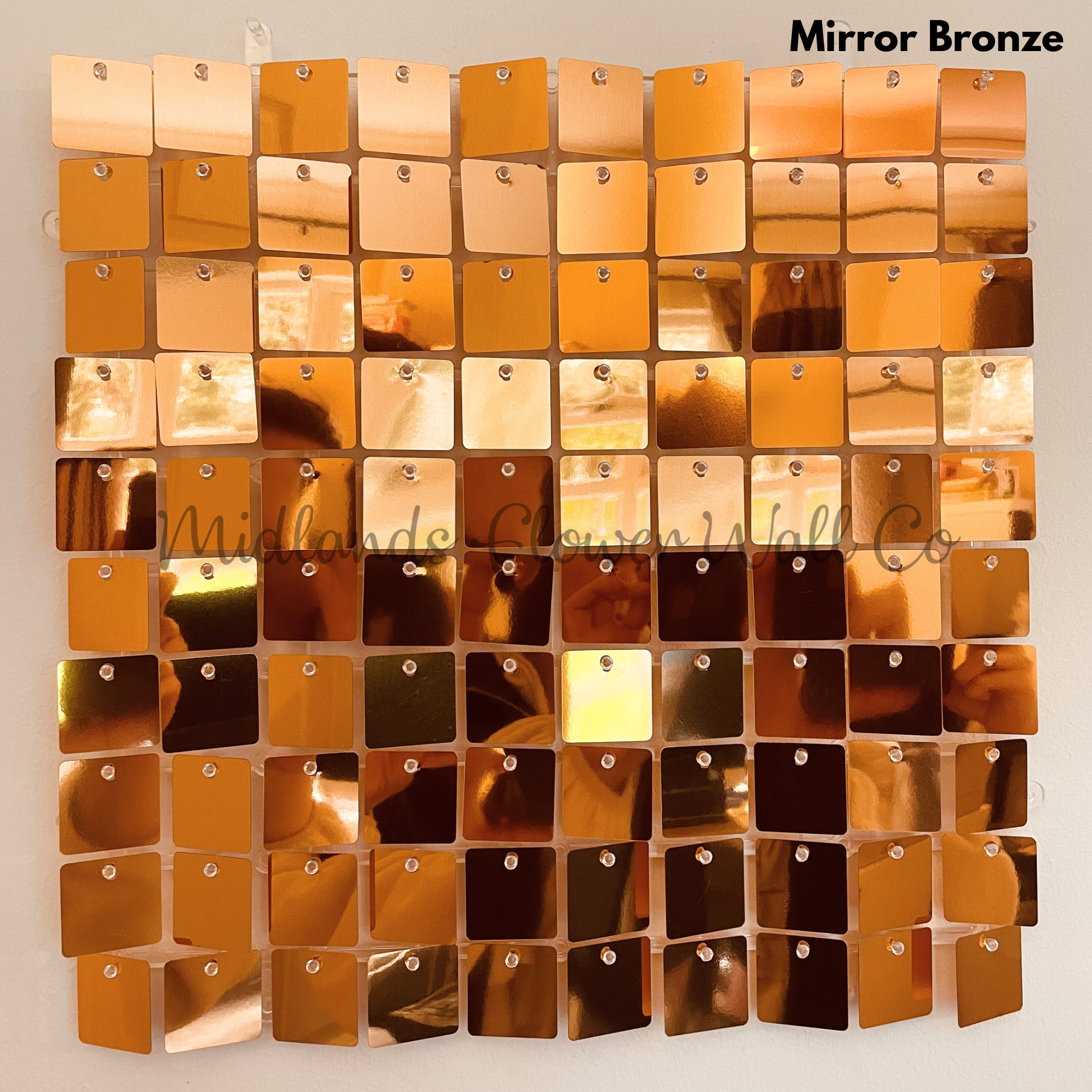mirror bronze sequin wall panel