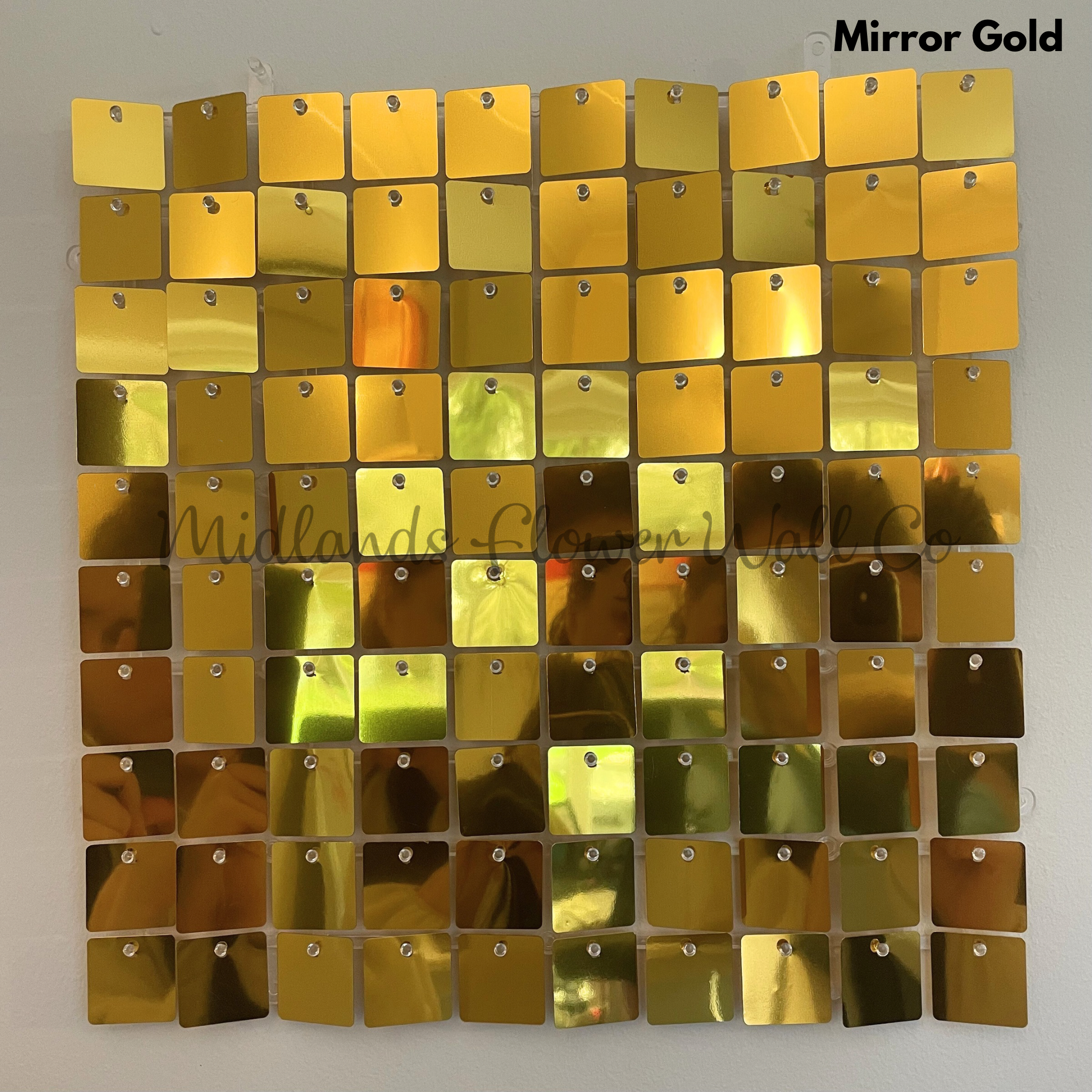 mirror gold sequin wall panel