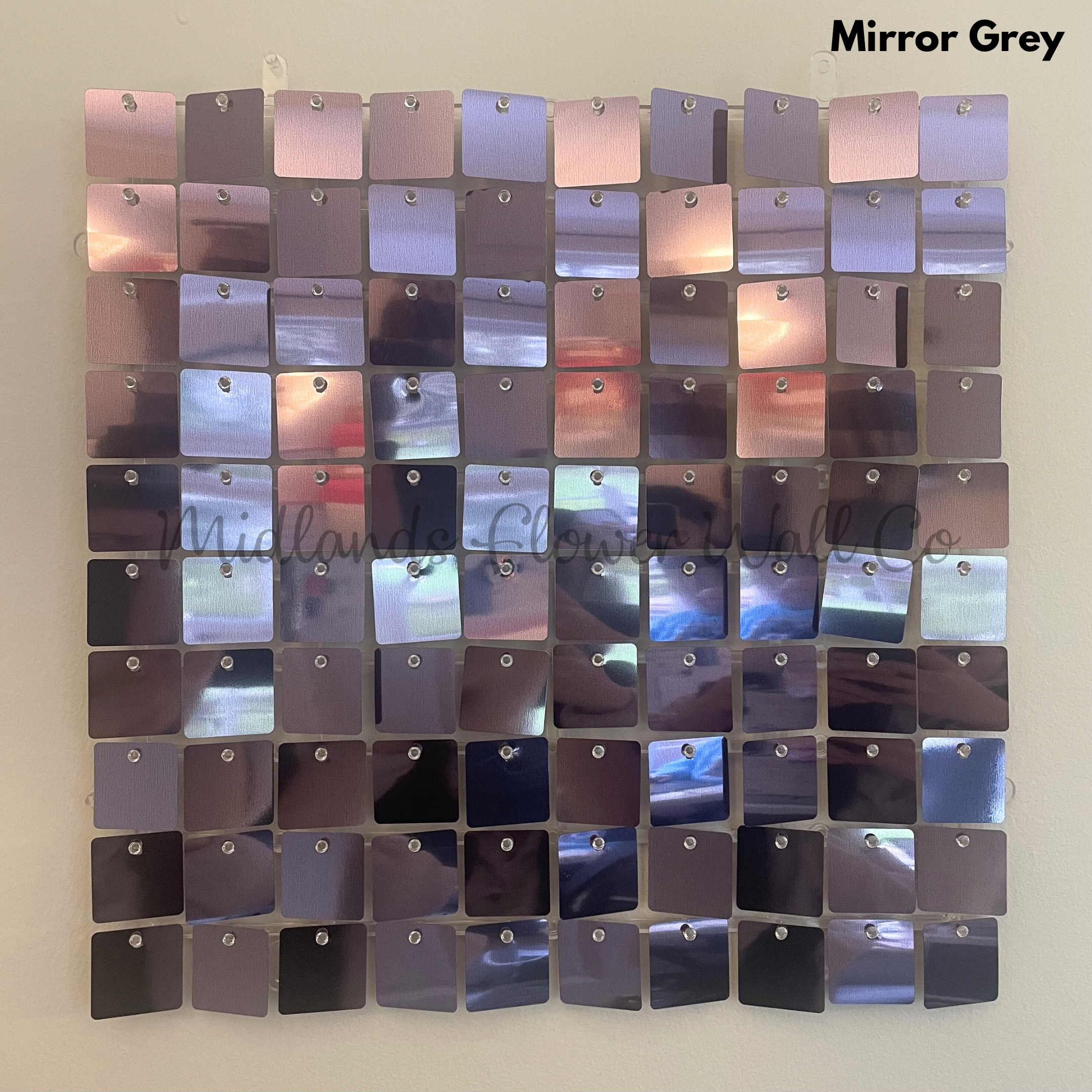 mirror grey sequin wall panel