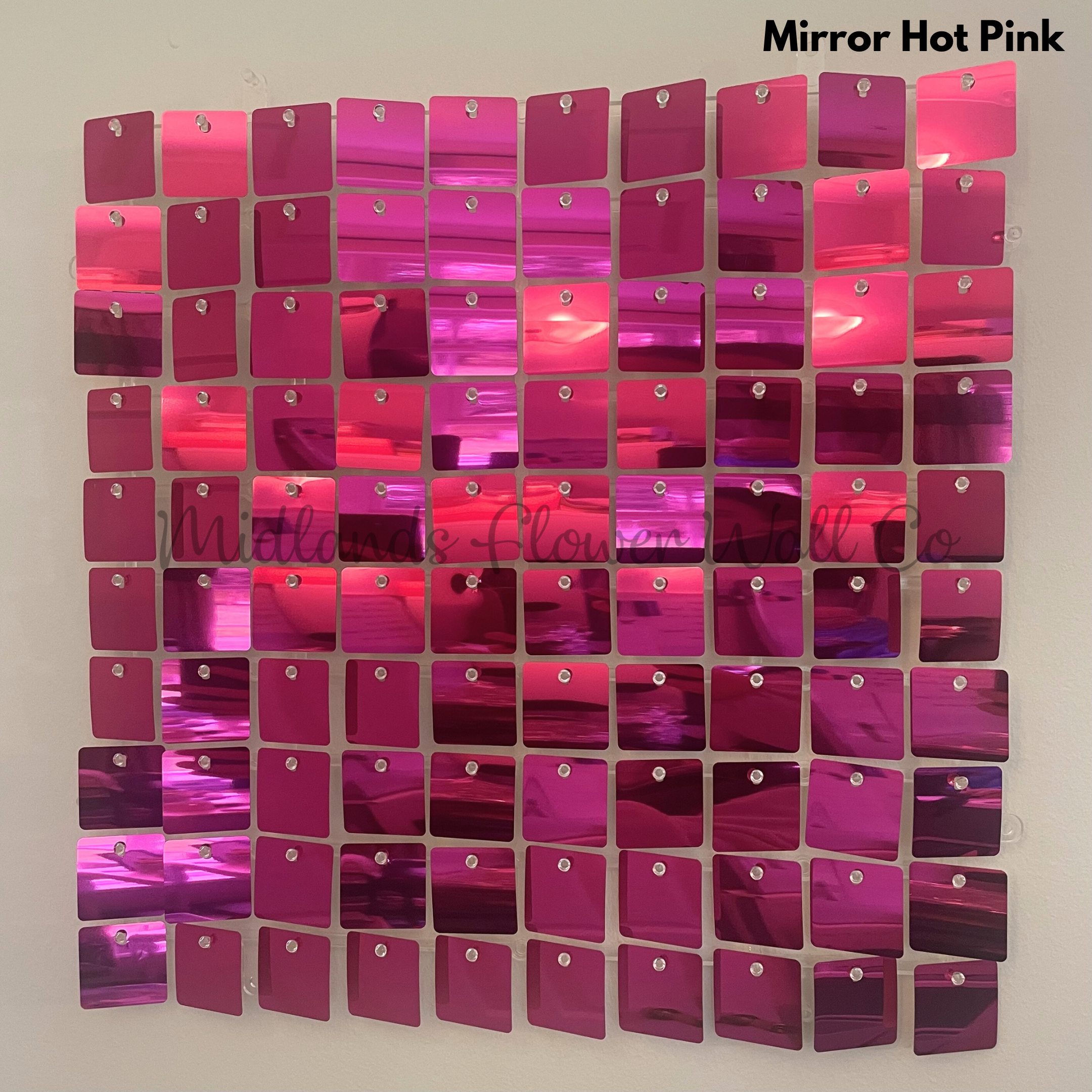 mirror hot pink sequin wall panel