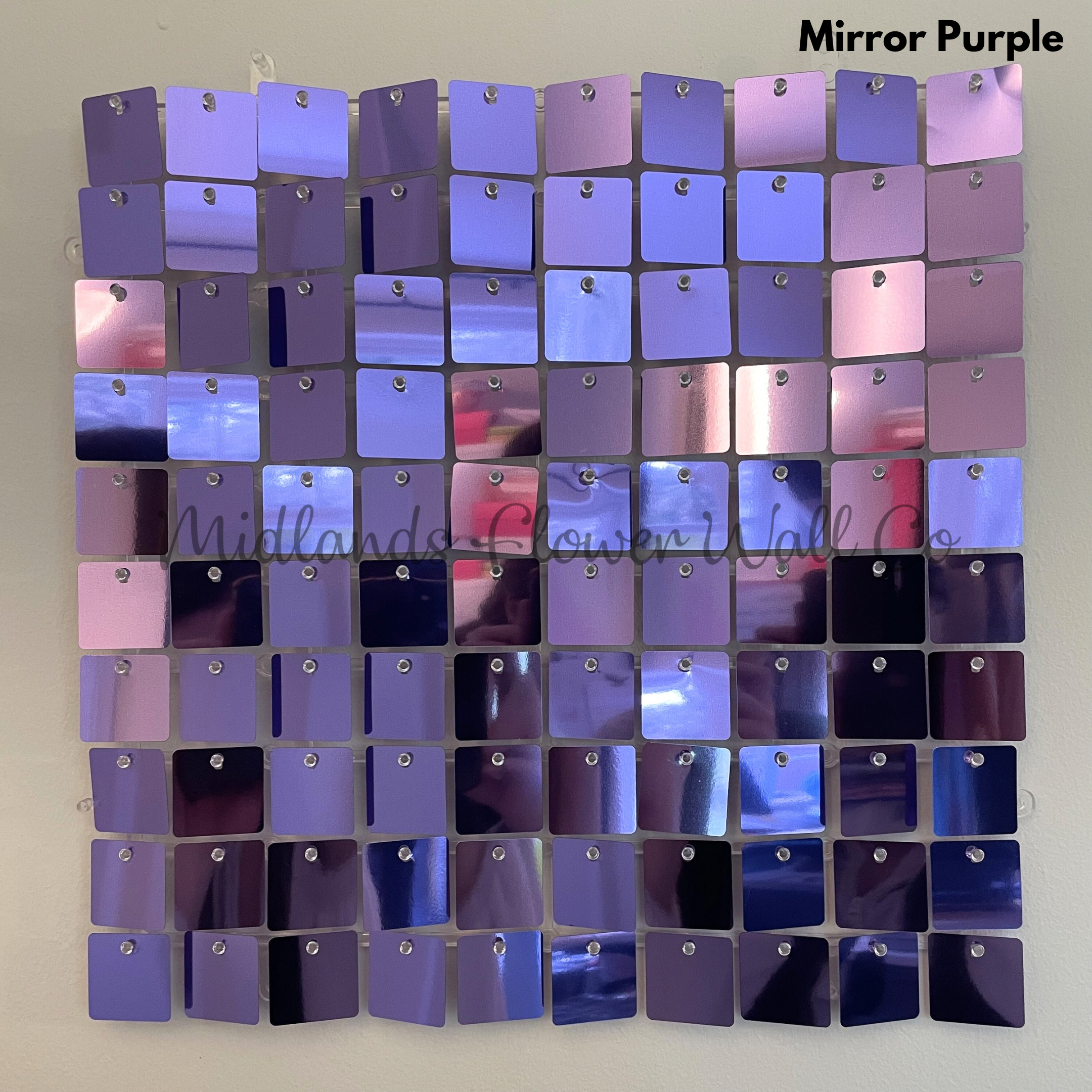 mirror purple sequin wall panel