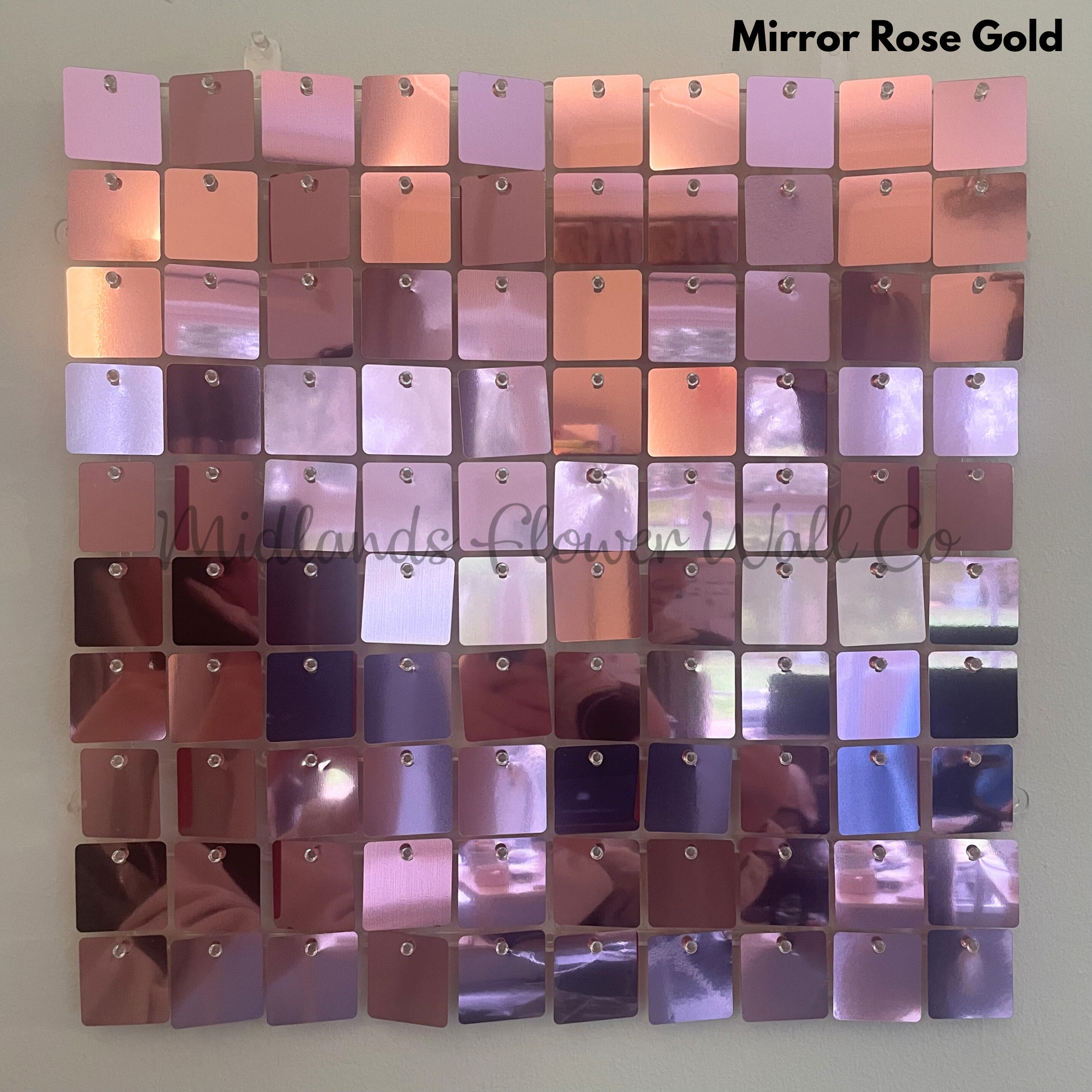 mirror rose gold sequin wall panel