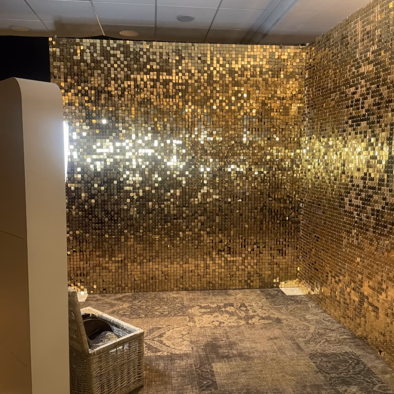 gold sequin wall