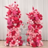 pink flower pillars